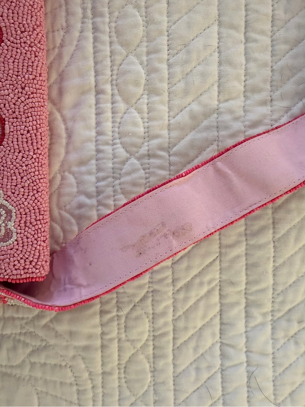 Pink Embroidered Bow & Swans Shoulder Bag - Picture 5 of 5